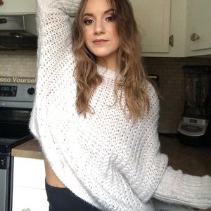 Chunky Knit Oversized Drop Sleeve Sweater